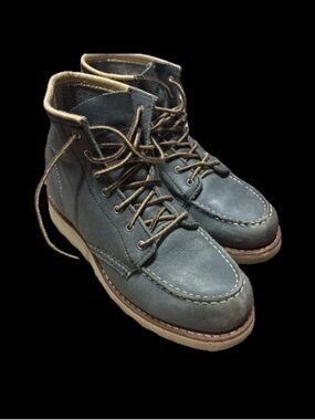 Red Wing Shoes Women's MocToe-Style Boots in Gray Blue